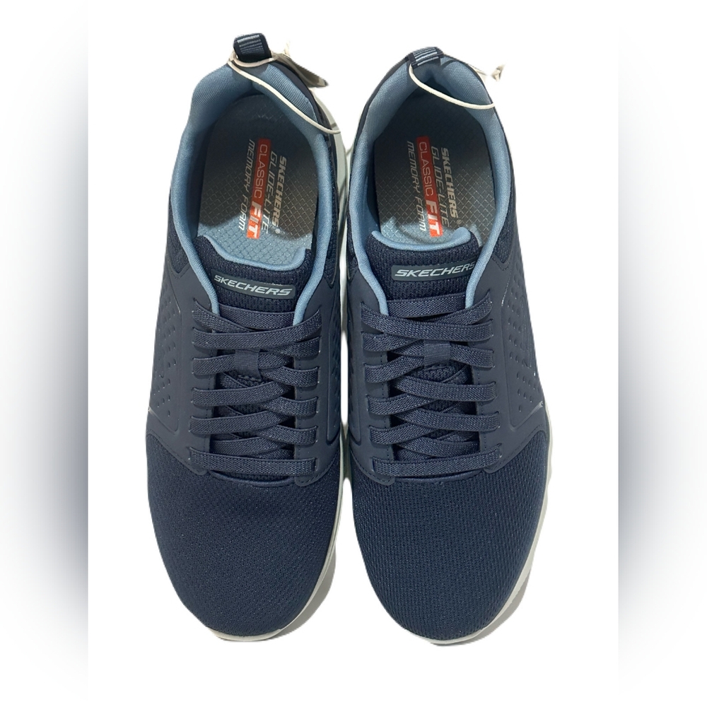 Skechers Glide-Lite Men's Classic Shoes Fit With Memory Foam (Navy, Medium 9.5)